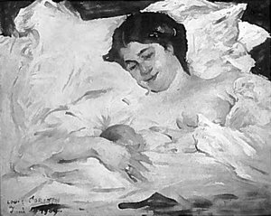 在产褥期夏洛特和Wilhelminen 作者 洛维斯·科林斯（Lovis Corinth）